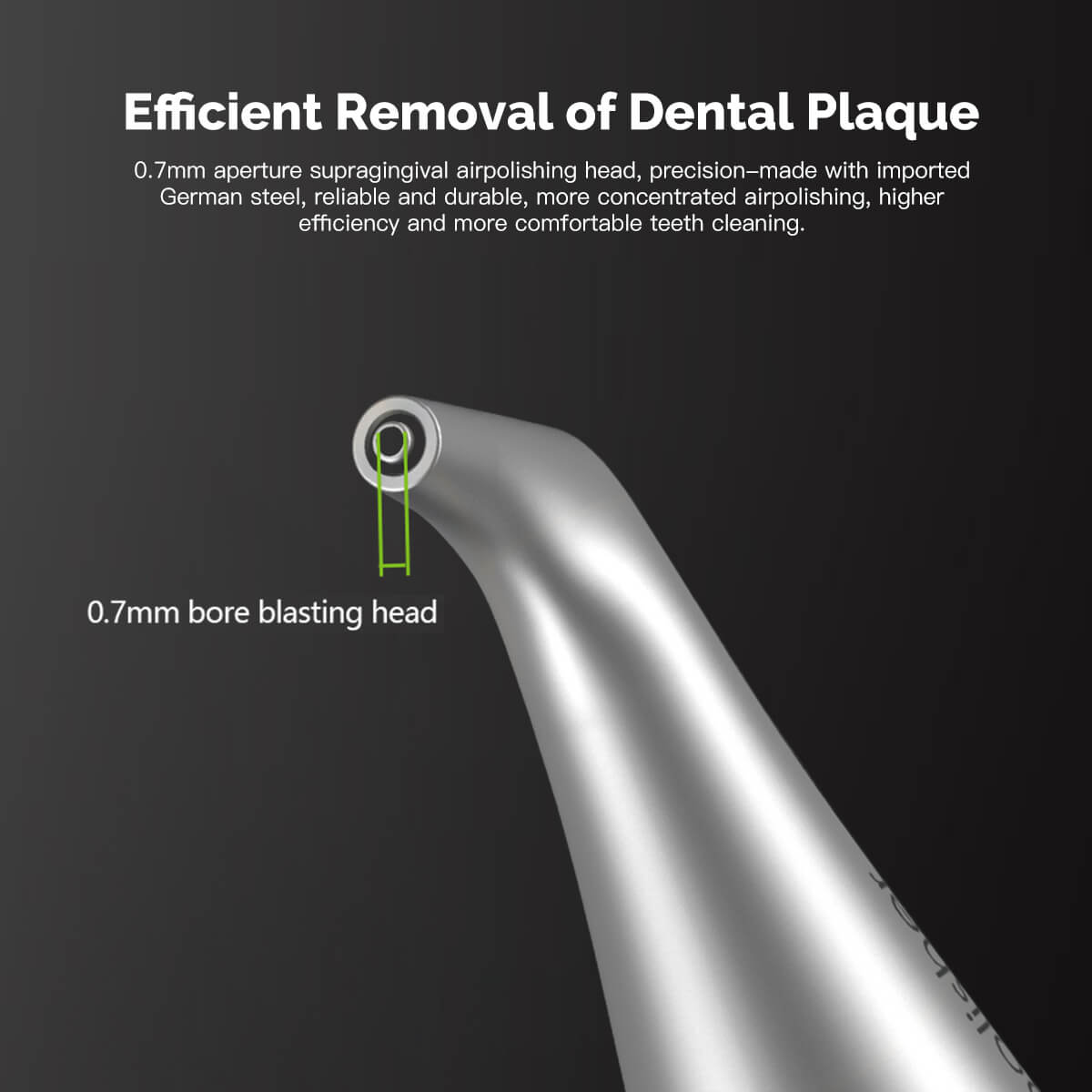Raspador ultrasónico dental VRN-DQ40, pulidor de aire, sistema de terapia periodontal con chorro de arena, pieza de mano LED