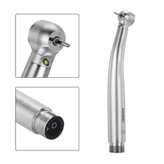 AZDENT High Speed Handpiece Torque Head Push Button E-generator LED Triple Water Spray Ceramic Bearings 2/4 Hole