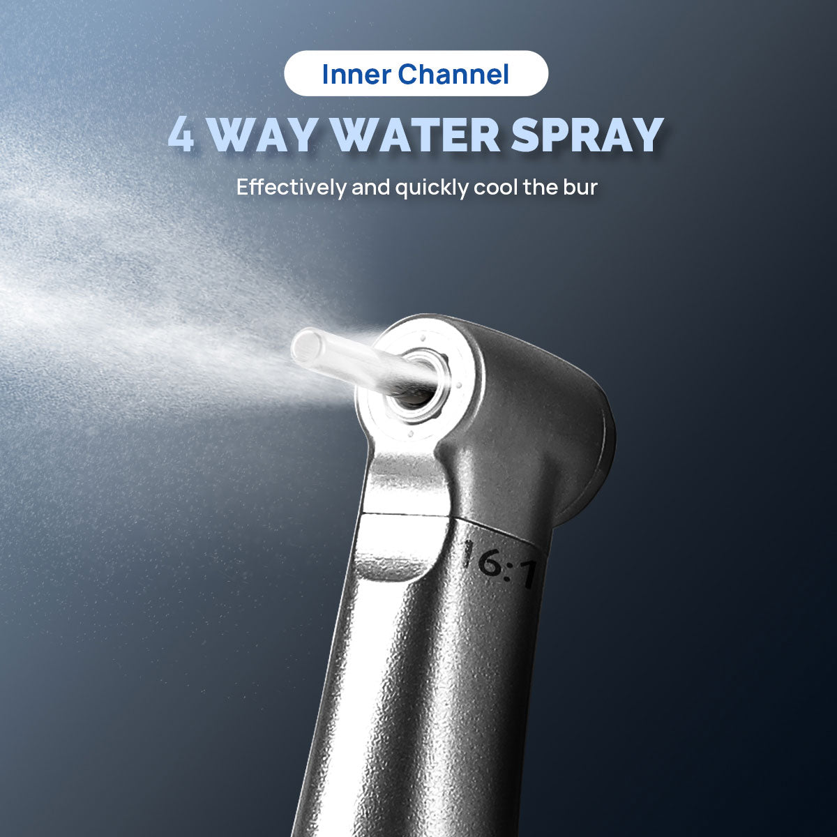 AZDENT Dental Mini 16:1 Contra Angle Низкоскоростной наконечник Quattro Spray для эндодонтии