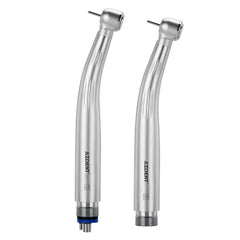 AZDENT High Speed Handpiece Torque Head Push Button E-generator LED Triple Water Spray Ceramic Bearings 2/4 Hole