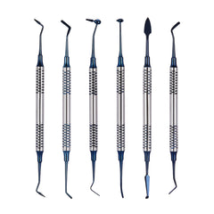 Dental Tools Composite Resin Filling Spatula Titanium Plated Head Filler Blue