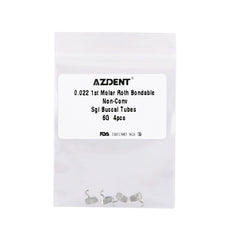 Tubo de unión AZDENT para primer molar con gancho deslizante crimpable Roth 0.022 (4 unidades)