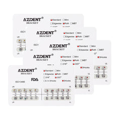 Металлические брекеты AZDENT Dental Standard Roth Slot .022 крючки по 3 шт./уп. 20 шт.