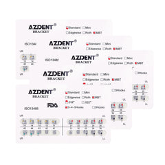 AZDENT Dental Metal Brackets Standard MBT Slot .018 Hooks on 345 20pcs/Pack