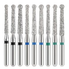AZDENT Diamond FG Endo Burs Round For Opening and Preparing the Pulp Cavity 5pcs/Pack