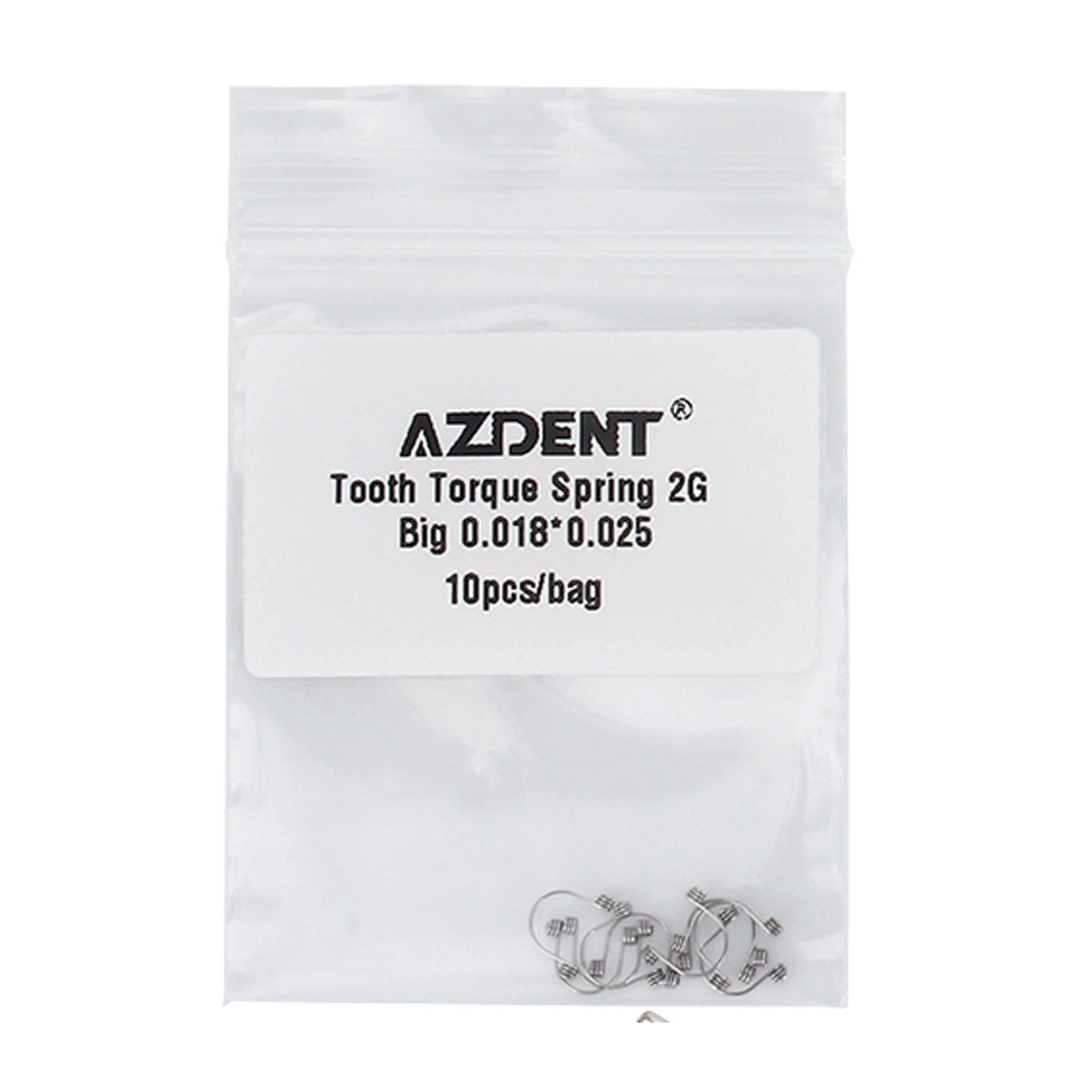 AZDENT Tooth Torque Rectangular Spring 2G Big 0.018*0.025 10/Bag