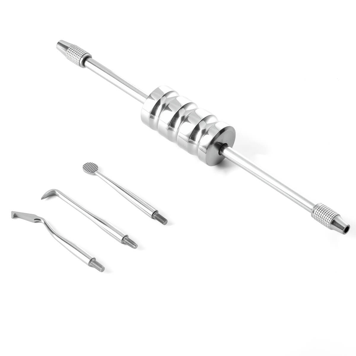 Dental Stainless Steel Manual Crown Remover Kit with 3 Attachments Tips