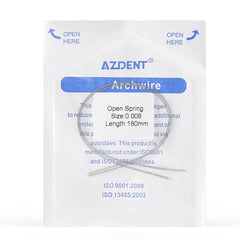 AZDENT Dental Open Coil Spring NITI Alloy 0.008*180mm 2pcs/Pk
