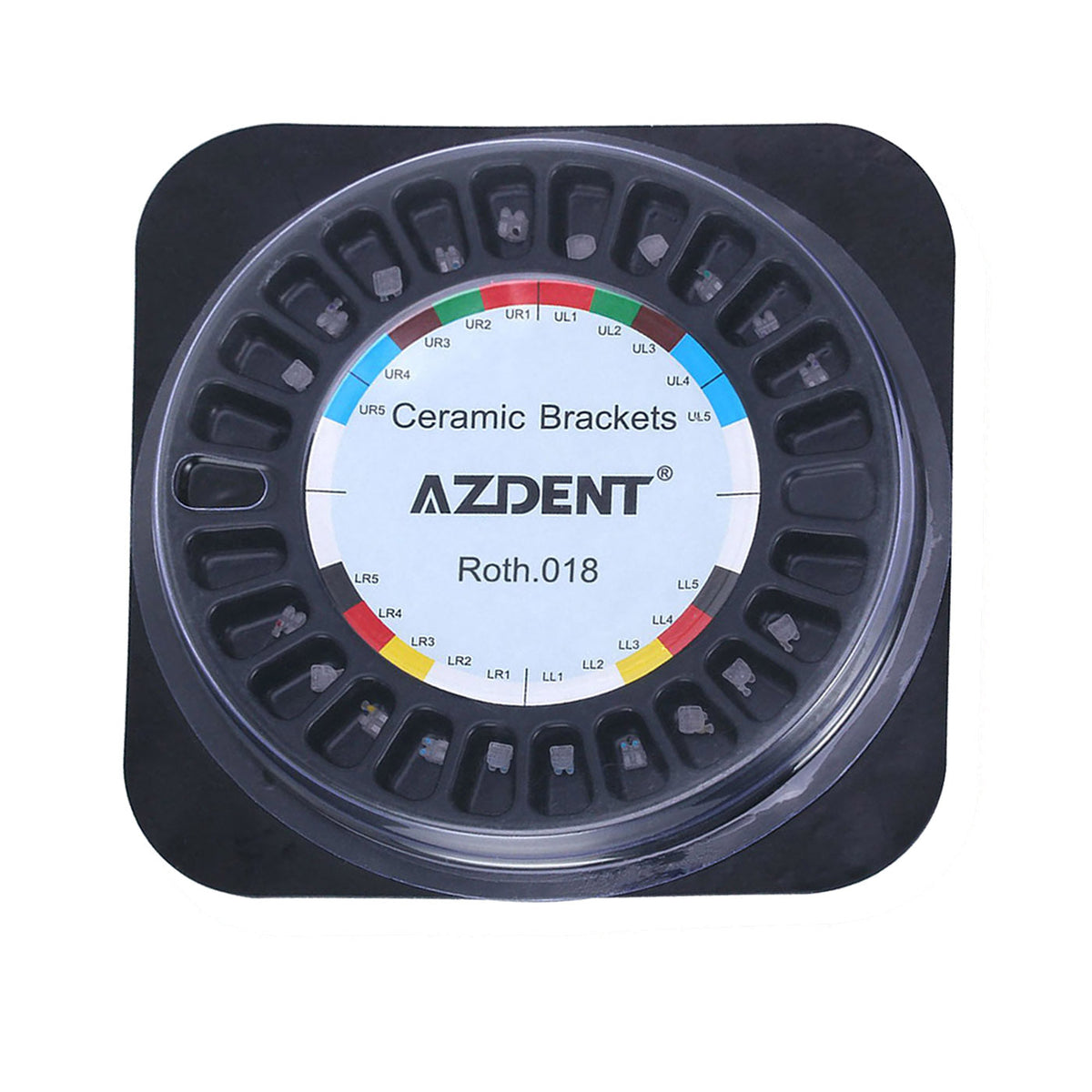 Керамические брекеты AZDENT Roth .018 крючки 345 20 шт./коробка