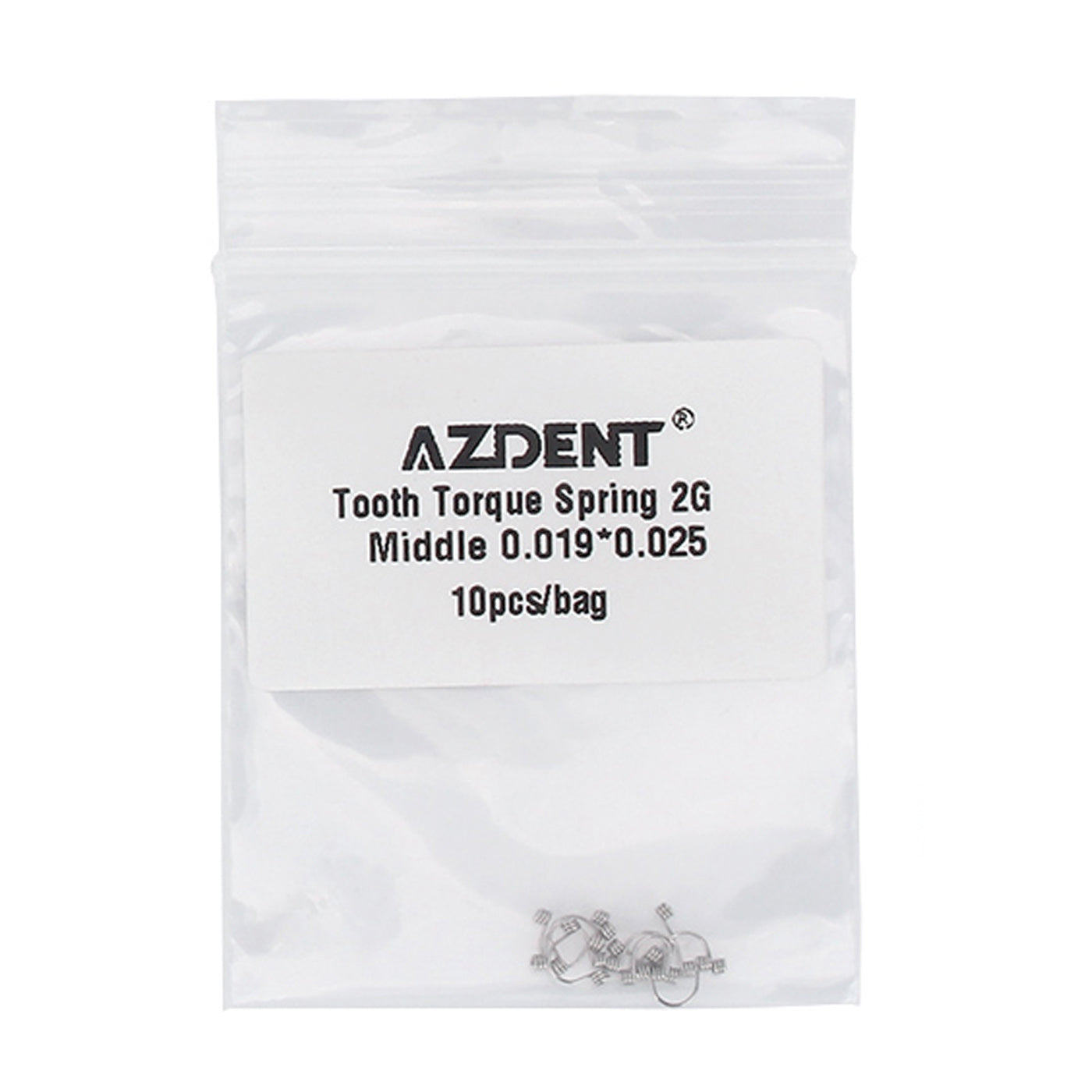 AZDENT Tooth Torque Rectangular Spring 2G Middle 0.019*0.025 10/Bag