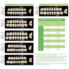 Dental Synthetic Polymer Teeth Resin Denture A1/A2/A3 28 Teeth/Set