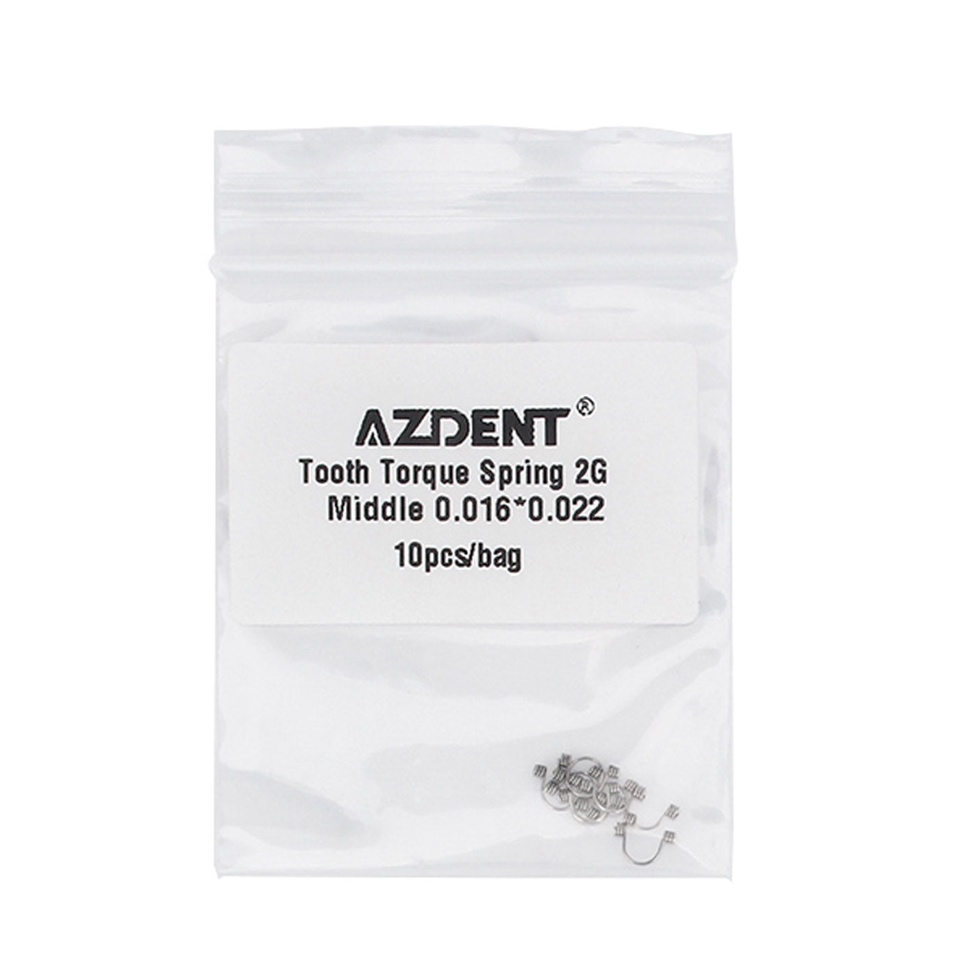AZDENT Tooth Torque Rectangular Spring 2G Middle 0.016*0.022 10/Bag
