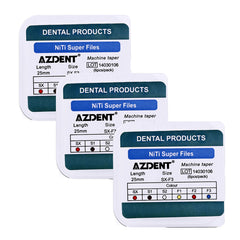 AZDENT NiTi Rotary Engine Files 25mm Assorted SX-F3 6pcs/Pk