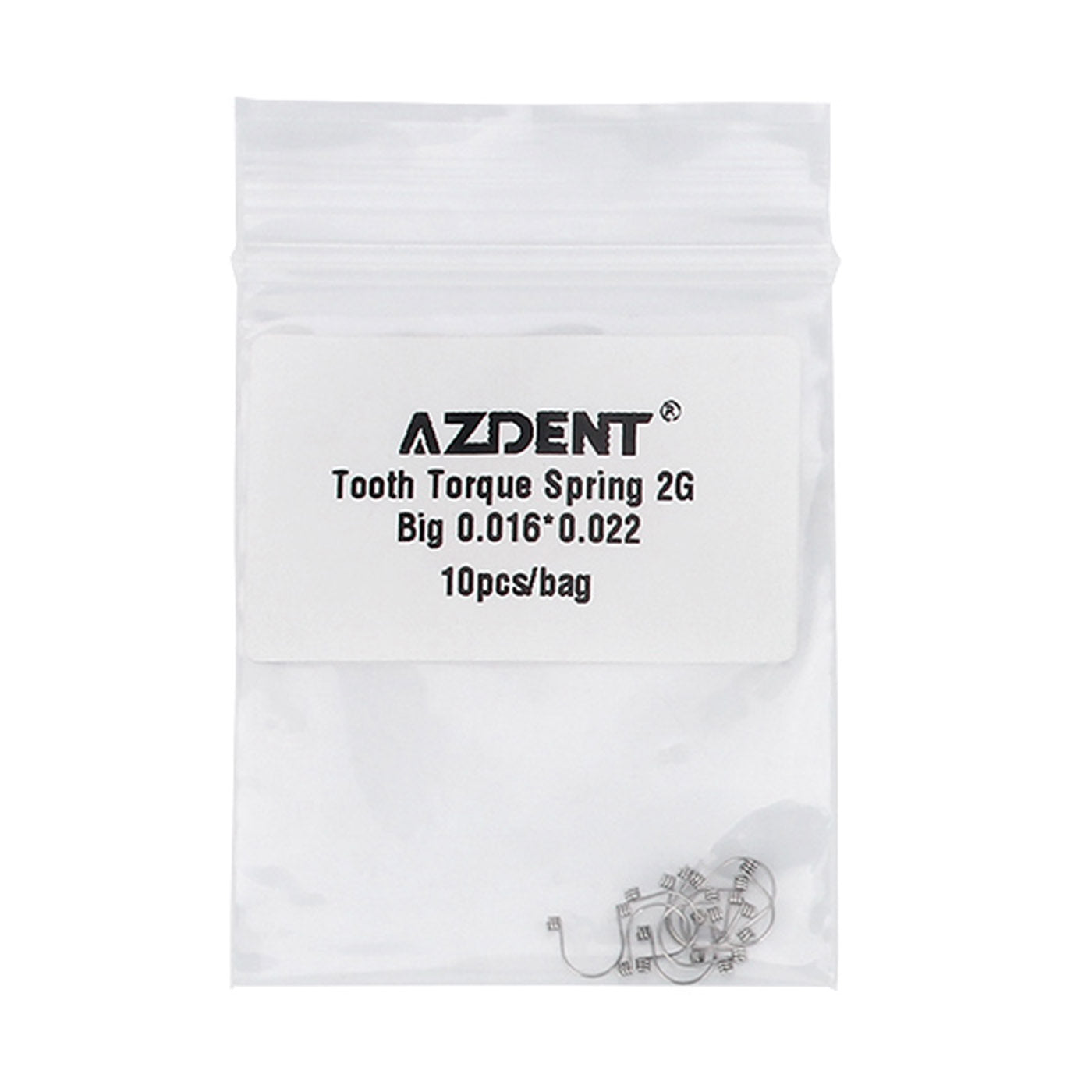 AZDENT Tooth Torque Rectangular Spring 2G Big 0.016*0.022 10/Bag