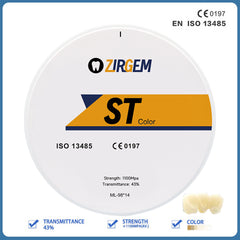ST Color Precolored Zirconia Block Open System 98mm