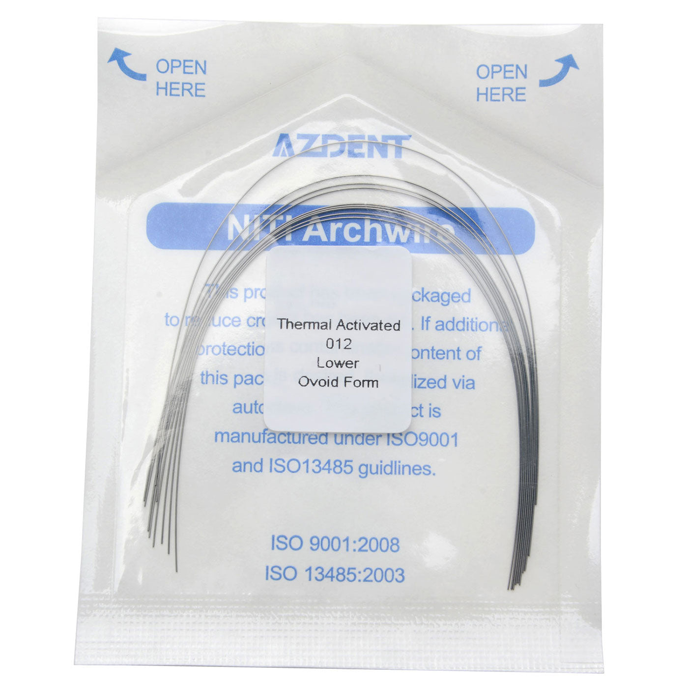 AZDENT Thermal Active NiTi Arch Wire Ovoid Form Round Full Size 10pcs/Pack