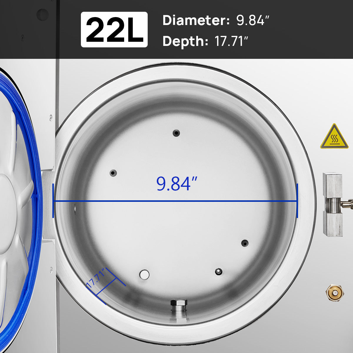 Dental Autoclave Steam Sterilizer Table Top LCD Built-in Printer Class B Dry Function 22L
