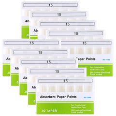 Absorbent Paper Points #15 Taper Size 0.02 Color Coded 200/Box