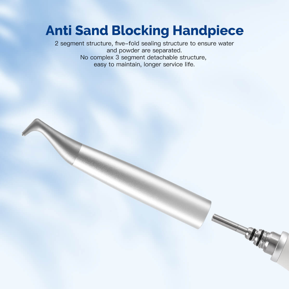 Raspador ultrasónico dental VRN-DQ40, pulidor de aire, sistema de terapia periodontal con chorro de arena, pieza de mano LED