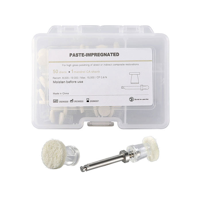 Dental Disposable Composite Polishing Disk for High Gloss Polishing of Composite 50 Disks+1 CA Mandrel