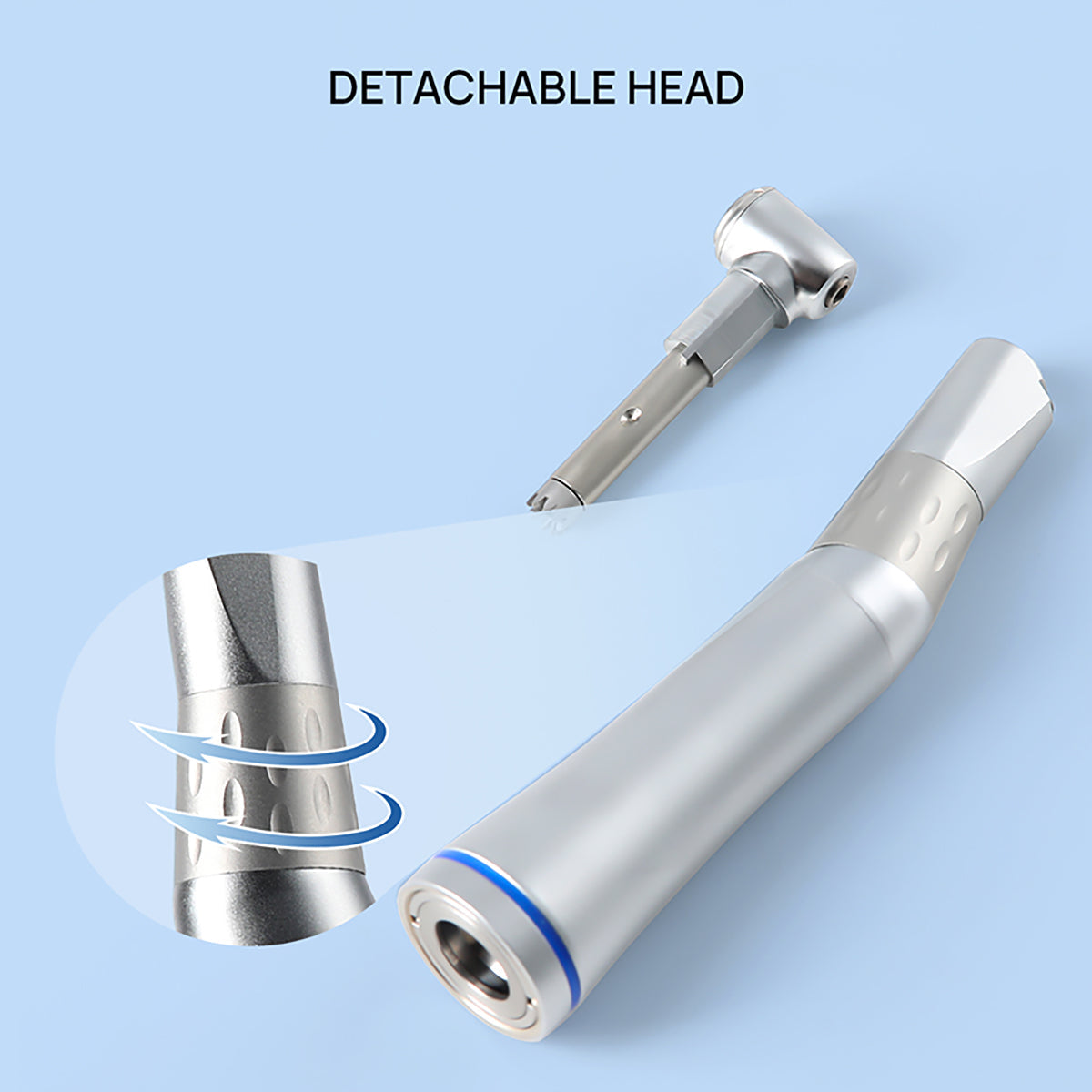 Низкоскоростной наконечник AZDENT Dental 1:1 LED Contra Angle с внутренним распылителем E-генератора