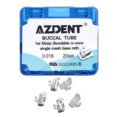 AZDENT Buccal Tube 1st Molar Bondable Split Non-Convertible Roth 0.018 80pcs/Box