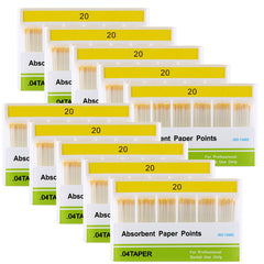 Absorbent Paper Points #20 Taper Size 0.04 Color Coded 100/Box
