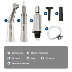 AZDENT Low Speed Handpiece & Air Motor Set With External Water Spray 2/4 Hole