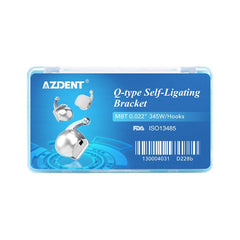 Самолигирующиеся брекеты AZDENT Dental Q-type MBT .022 Hooks On 345 с щечными трубками 28 шт./коробка