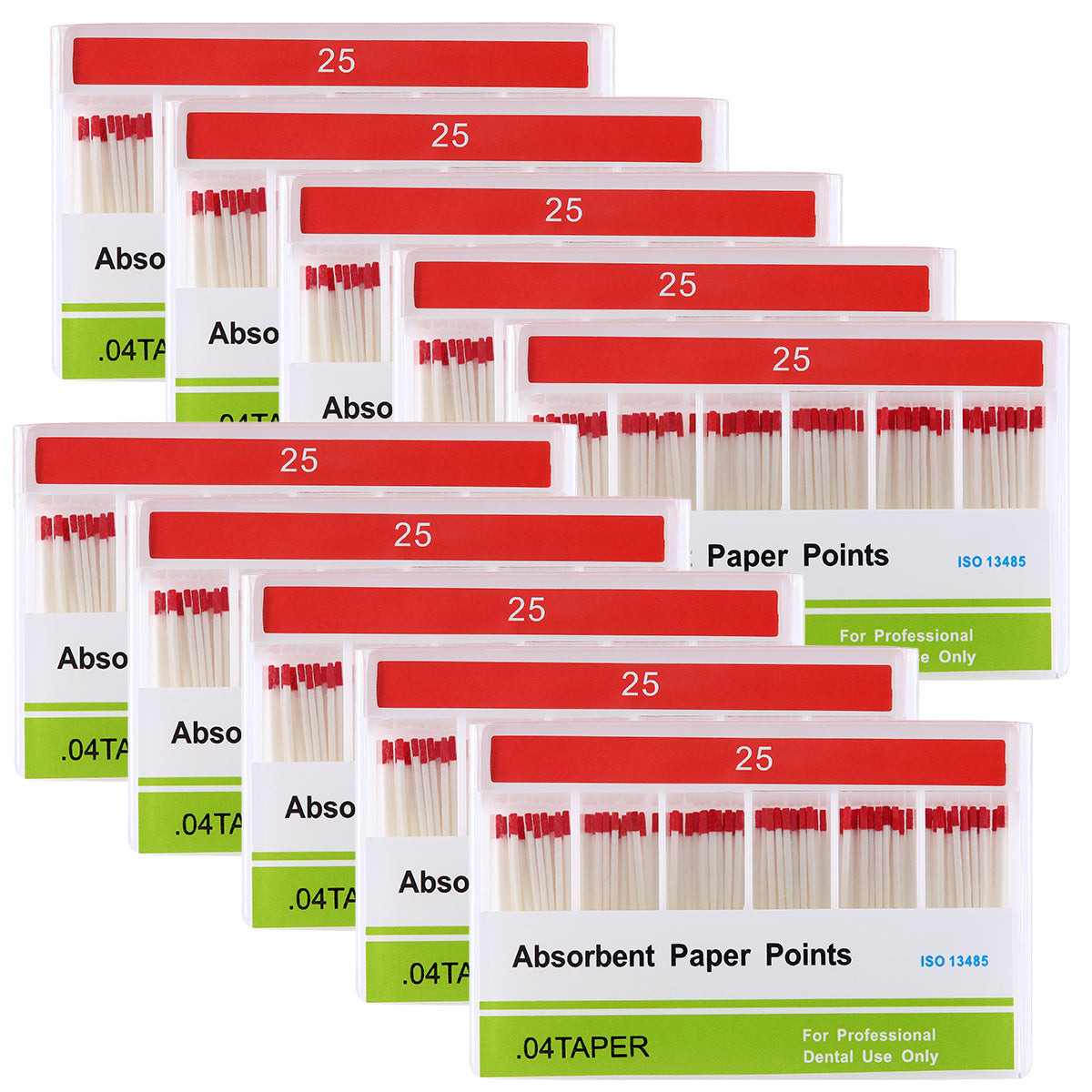 Absorbent Paper Points #25 Taper Size 0.04 Color Coded 100/Box