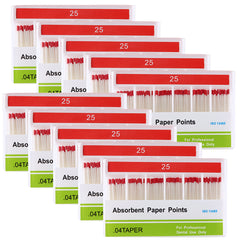 Absorbent Paper Points #25 Taper Size 0.04 Color Coded 100/Box