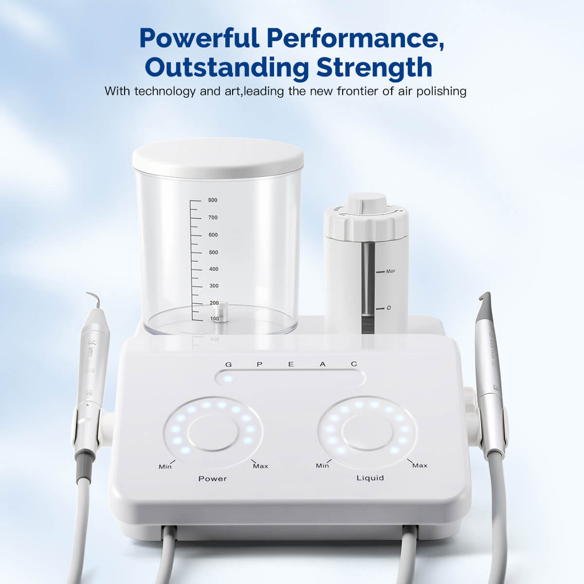 Raspador ultrasónico dental VRN-DQ40, pulidor de aire, sistema de terapia periodontal con chorro de arena, pieza de mano LED