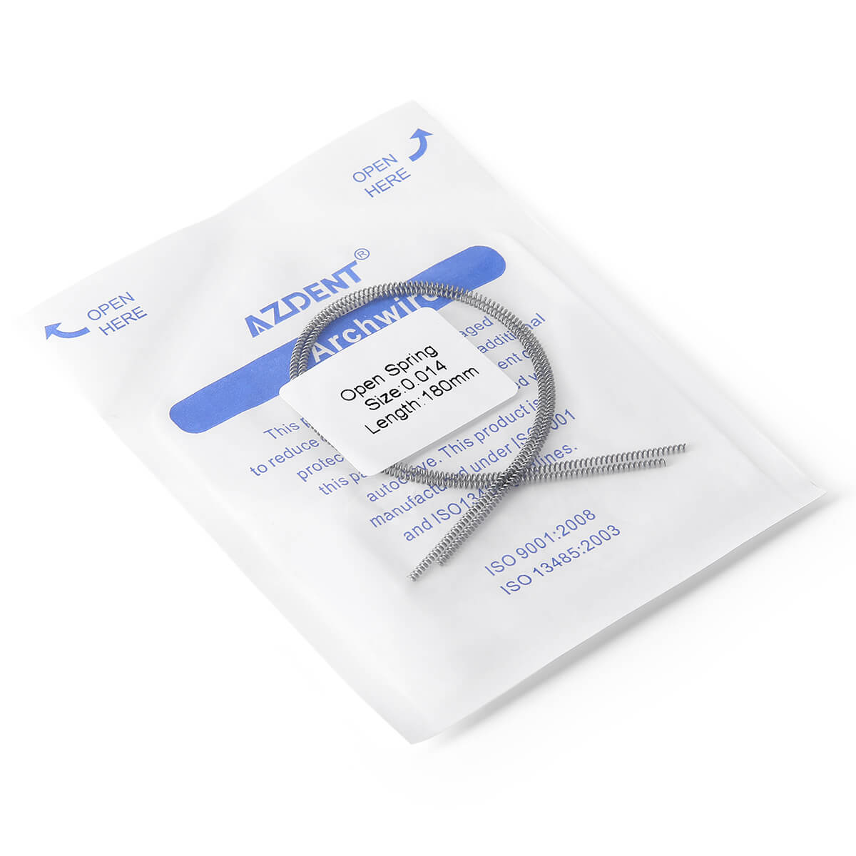 AZDENT Dental Open Coil Spring NITI Alloy 0.014*180mm 2pcs/Pk