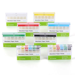 Absorbent Paper Points #15-80 Taper Size 0.02 Color Coded 8 Models 200/Box