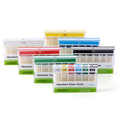 Absorbent Paper Points #15-40 Taper Size 0.06 Color Coded 7 Models 100/Box