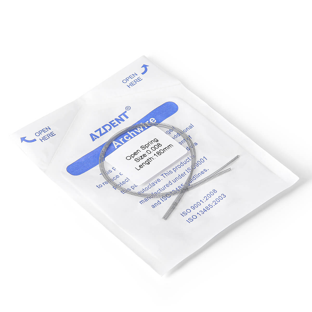 AZDENT Dental Open Coil Spring NITI Alloy 0.008*180mm 2pcs/Pk