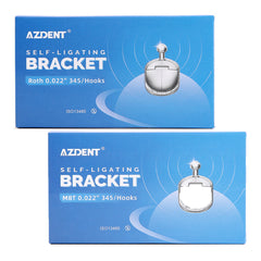 AZDENT Dental Orthodontic Self-Ligating Brackets Spherical Monoblock Roth/MBT .022 Hooks On 345 With Buccal Tube 24pcs/Box