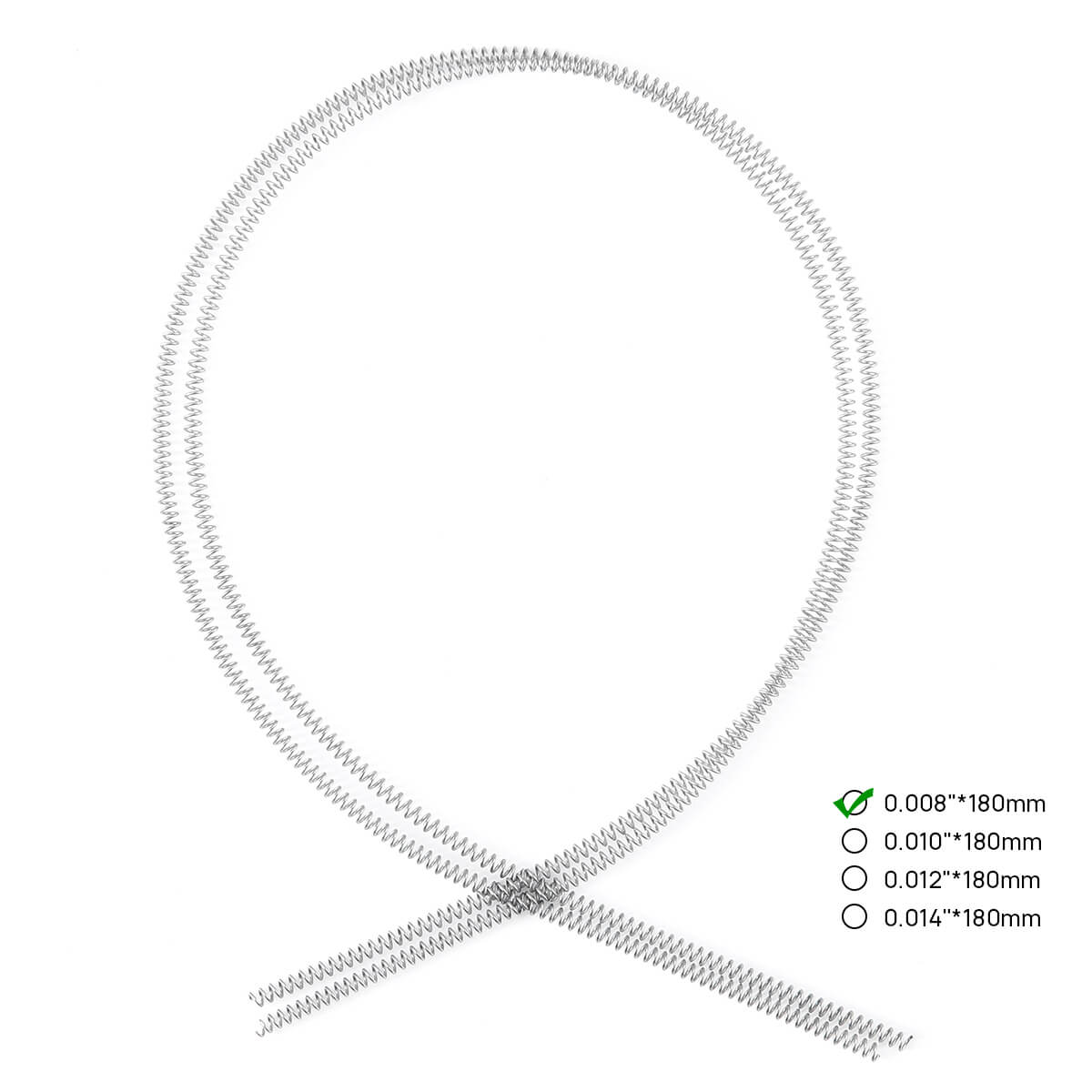 Resorte helicoidal abierto AZDENT de aleación NITI, 180 mm, 0,008/0,010/0,012/0,014, 2 unidades/paquete