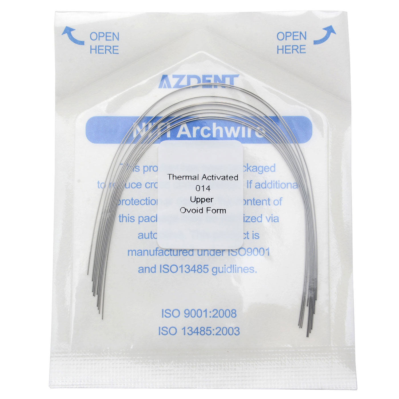 AZDENT Thermal Active NiTi Arch Wire Ovoid Form Round Full Size 10pcs/Pack
