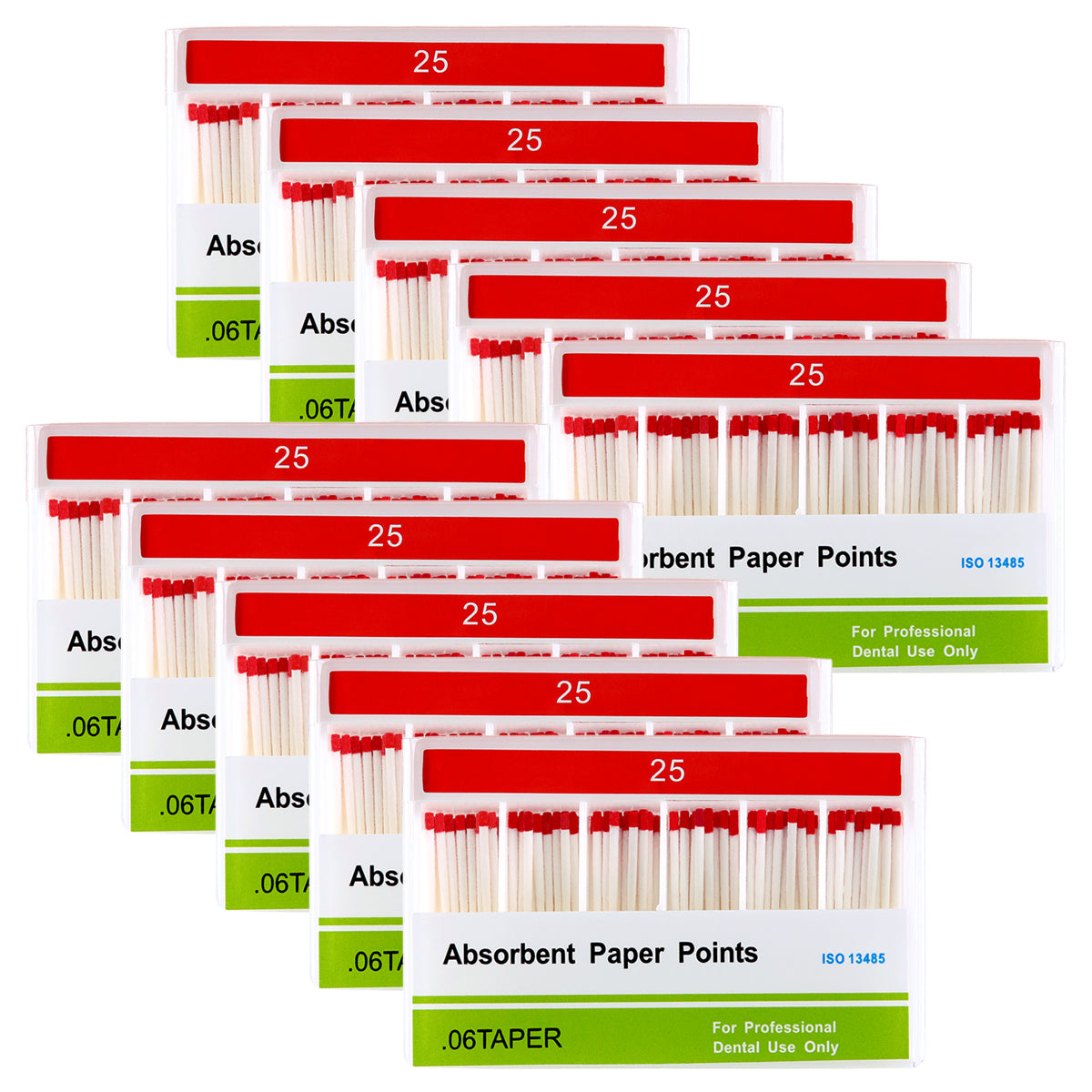 Absorbent Paper Points #25 Taper Size 0.06 Color Coded 100/Box