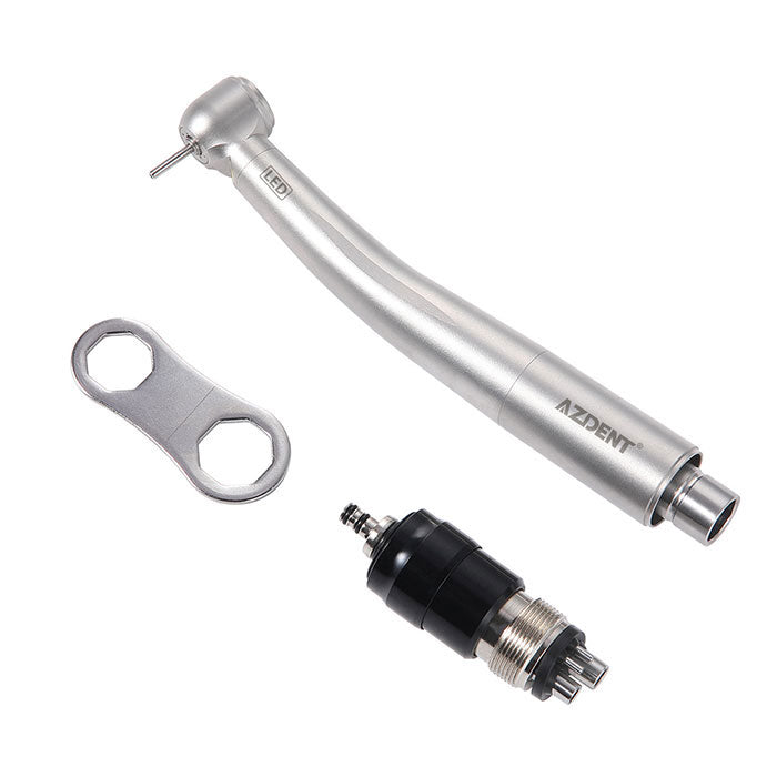 AZDENT E-generator LED High Speed Optic Handpiece Quick Coupler 4 Hole Four Water Spray