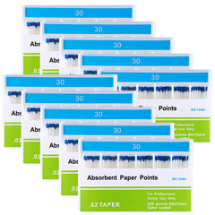 Absorbent Paper Points #30 Taper Size 0.02 Color Coded 200/Box