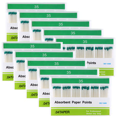 Absorbent Paper Points #35 Taper Size 0.04 Color Coded 100/Box