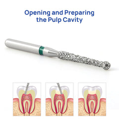 AZDENT Diamond FG Endo Burs Round For Opening and Preparing the Pulp Cavity 5pcs/Pack