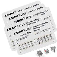 AZDENT PLUS Стоматологические металлические брекеты Mini Roth/MBT .022/.018 крючки 3/3-4-5 20 шт./упаковка