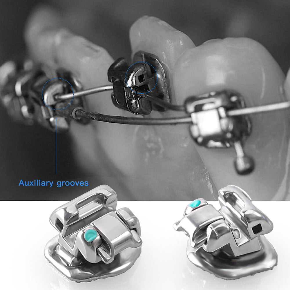AZDENT Dental 5G Прозрачный керамический самолигирующийся брекет Roth/MBT 0,022 с верхним 3 крючком