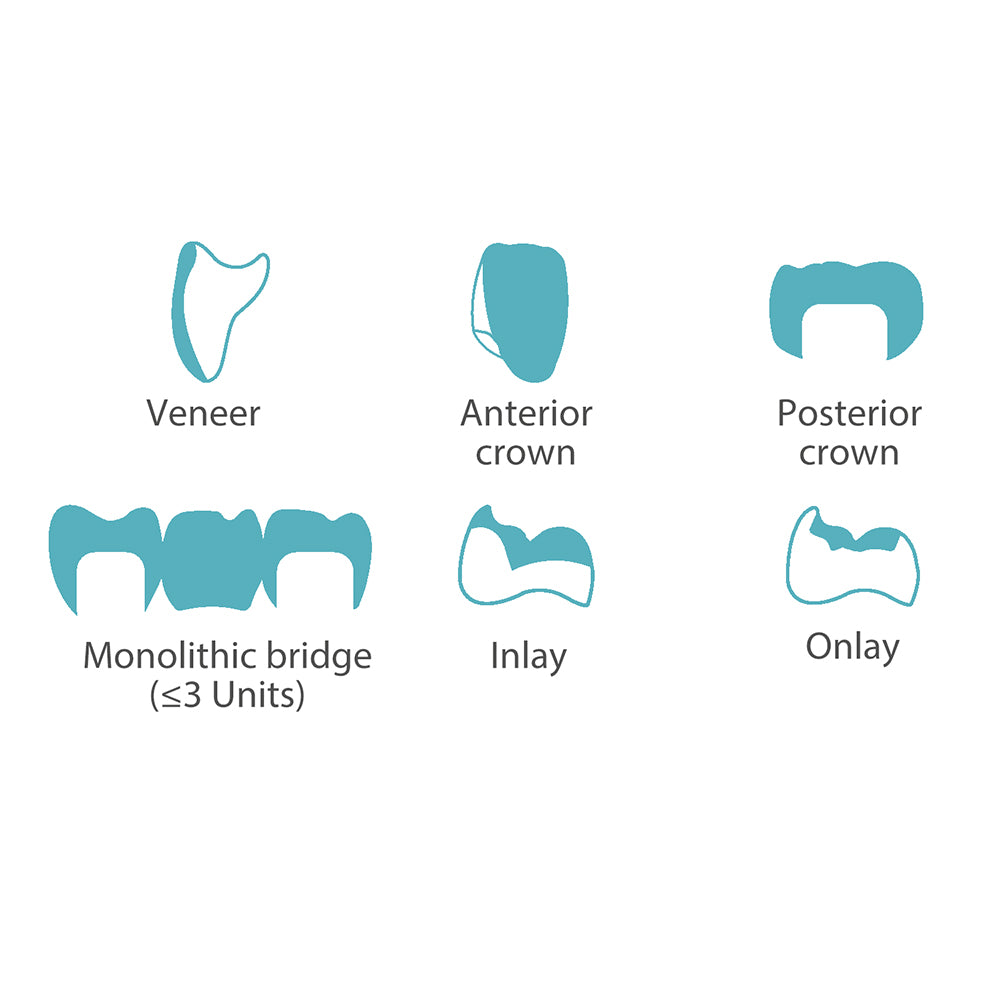 (10pcs) Zirgem Dental CADCAM Lithiume disilicate with High Transparency HT A1 A2 A3 Colors materials for Lab and clinic
