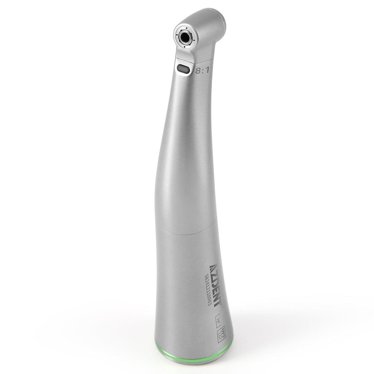 AZDENT Dental Mini 8:1 Contra Angle Fiber Optic Low Speed ​​Handpiece / Mini Fiber Optic Air Motor 6 Hollow