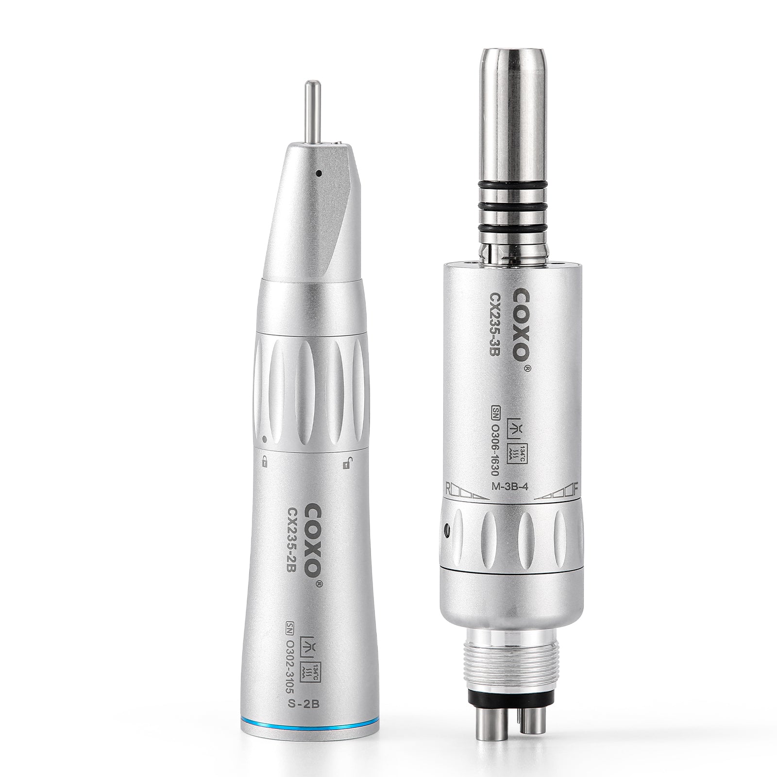 COXO Dental 1:1 Low Speed Electric Handpiece Contra Angle Straight Handpiece Air Motor 4 Holes