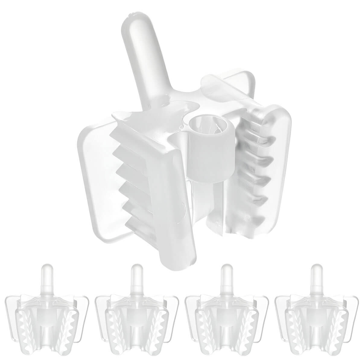 Dental Bite Block Occlusal Pad with Saliva Ejector Hole Clear Small/Large 5pcs/Pack